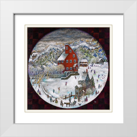 The Mill White Modern Wood Framed Art Print with Double Matting by Bell, Bill