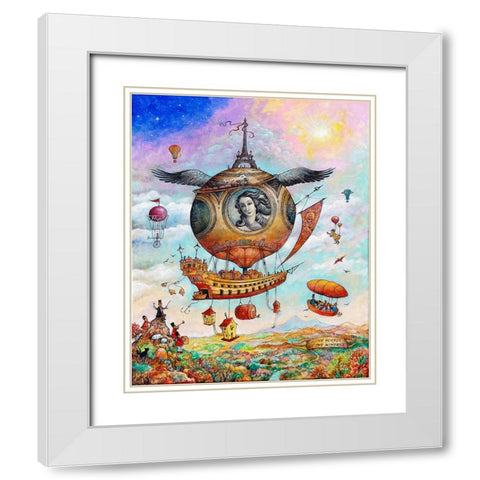 Voyage of the Minerva White Modern Wood Framed Art Print with Double Matting by Bell, Bill