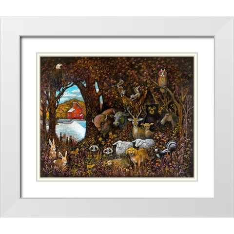 Peaceable Kingdom White Modern Wood Framed Art Print with Double Matting by Bell, Bill
