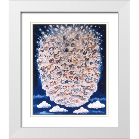 Dog Heaven White Modern Wood Framed Art Print with Double Matting by Bell, Bill