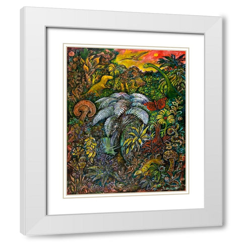 Jurassisity White Modern Wood Framed Art Print with Double Matting by Bell, Bill