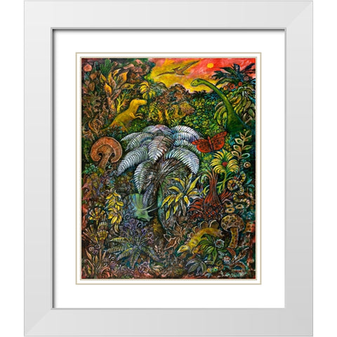 Jurassisity White Modern Wood Framed Art Print with Double Matting by Bell, Bill