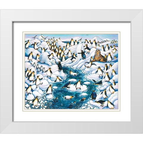 Tuxedo Junction White Modern Wood Framed Art Print with Double Matting by Bell, Bill