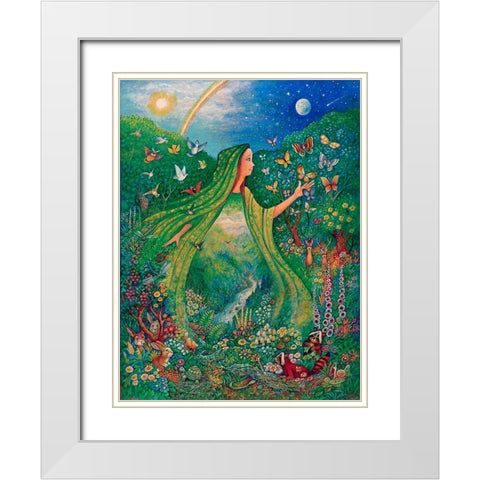 Mother Nature White Modern Wood Framed Art Print with Double Matting by Bell, Bill