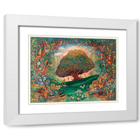 Tree of Knowledge 2 White Modern Wood Framed Art Print with Double Matting by Bell, Bill