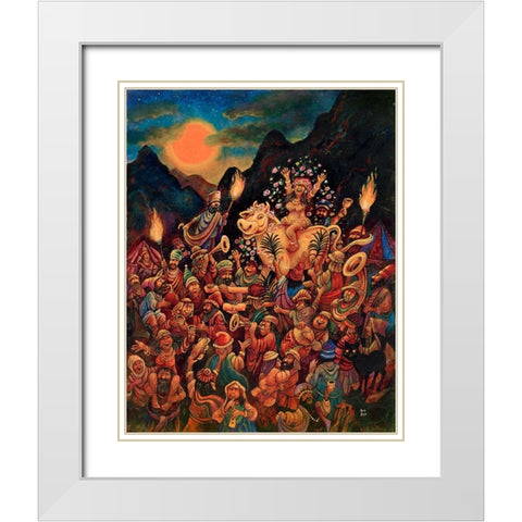 4 White Modern Wood Framed Art Print with Double Matting by Bell, Bill