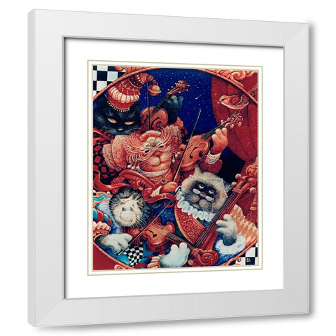 9 White Modern Wood Framed Art Print with Double Matting by Bell, Bill