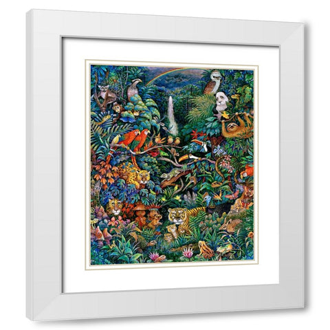 Rainbow Rainforest White Modern Wood Framed Art Print with Double Matting by Bell, Bill