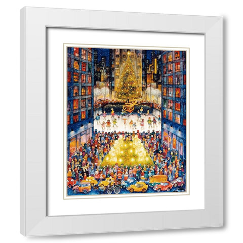 Rockefeller Center 1 White Modern Wood Framed Art Print with Double Matting by Bell, Bill