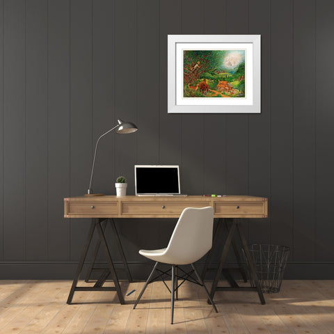 Far Away White Modern Wood Framed Art Print with Double Matting by Bell, Bill