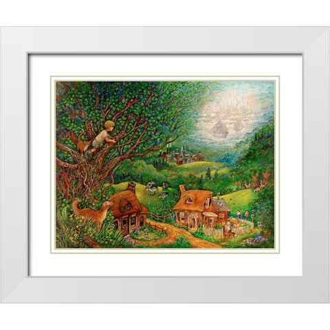 Far Away White Modern Wood Framed Art Print with Double Matting by Bell, Bill