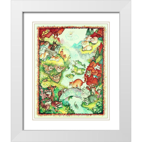 Raccoons and Rats White Modern Wood Framed Art Print with Double Matting by Bell, Bill
