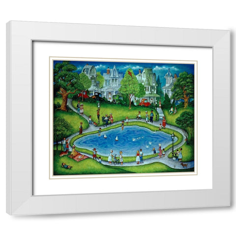 The Park White Modern Wood Framed Art Print with Double Matting by Bell, Bill