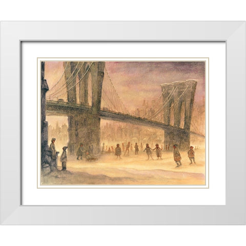 Under Bridge White Modern Wood Framed Art Print with Double Matting by Bell, Bill