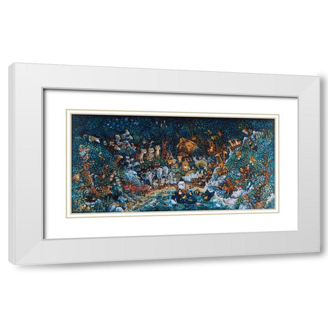Noahs Dilemma Long White Modern Wood Framed Art Print with Double Matting by Bell, Bill