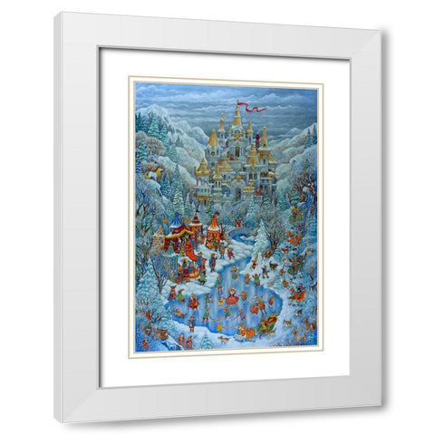 Camelot Castle White Modern Wood Framed Art Print with Double Matting by Bell, Bill