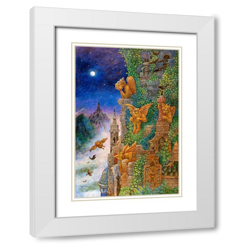 Gargoyles White Modern Wood Framed Art Print with Double Matting by Bell, Bill