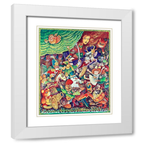 Mouse King White Modern Wood Framed Art Print with Double Matting by Bell, Bill