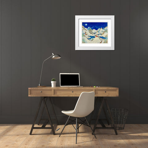 Marshmellow Snow White Modern Wood Framed Art Print with Double Matting by Bell, Bill