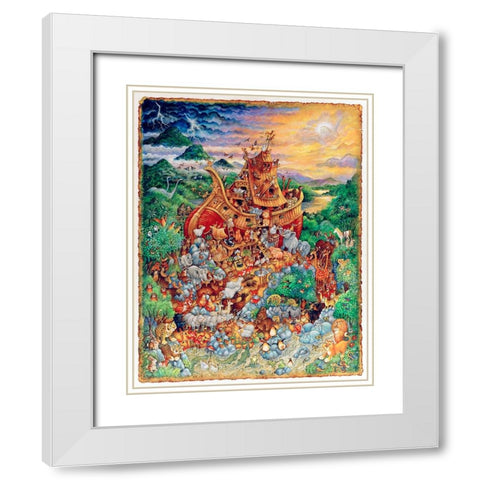 Moving Day II White Modern Wood Framed Art Print with Double Matting by Bell, Bill