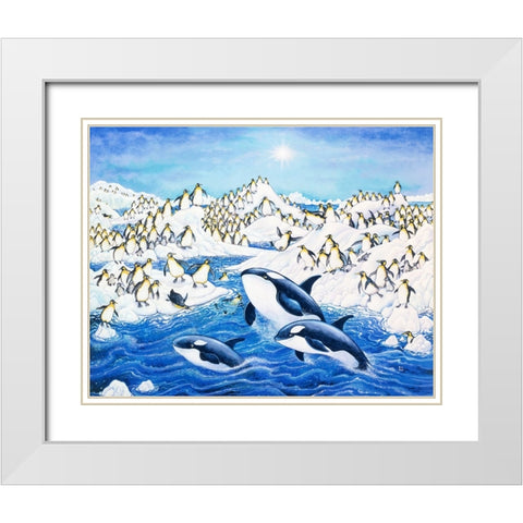 Willy And The Watchers White Modern Wood Framed Art Print with Double Matting by Bell, Bill