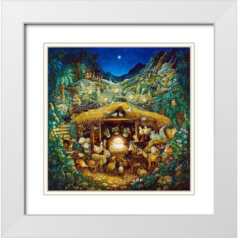 Silent Night White Modern Wood Framed Art Print with Double Matting by Bell, Bill