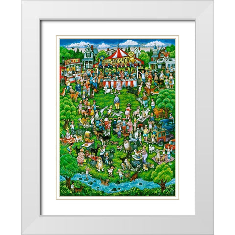 Dog Show White Modern Wood Framed Art Print with Double Matting by Bell, Bill
