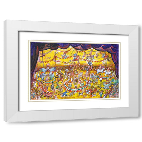 Circus  3 Ring Memories White Modern Wood Framed Art Print with Double Matting by Bell, Bill