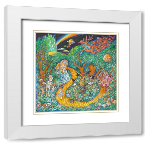 Follow the Yellow Brick Road White Modern Wood Framed Art Print with Double Matting by Bell, Bill