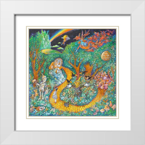 Follow the Yellow Brick Road White Modern Wood Framed Art Print with Double Matting by Bell, Bill