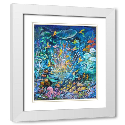 Neptunes World White Modern Wood Framed Art Print with Double Matting by Bell, Bill
