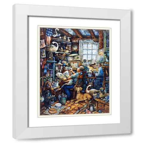 Birdman  White Modern Wood Framed Art Print with Double Matting by Bell, Bill