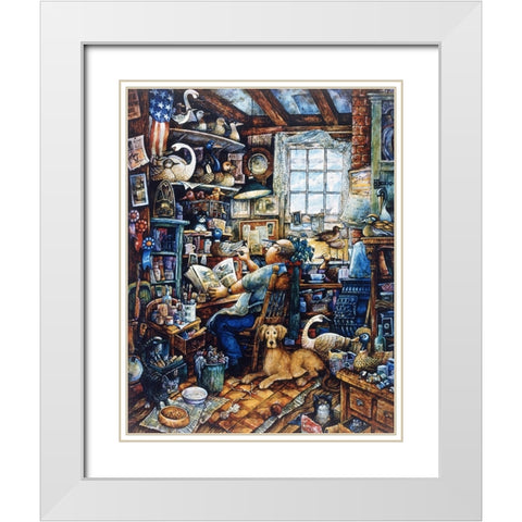 Birdman  White Modern Wood Framed Art Print with Double Matting by Bell, Bill