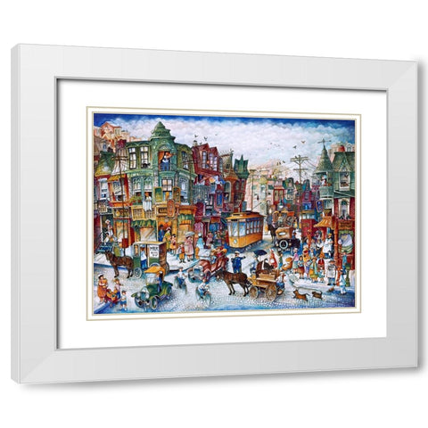 St. Lawrence Blvd (Montreal) White Modern Wood Framed Art Print with Double Matting by Bell, Bill
