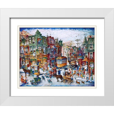 St. Lawrence Blvd (Montreal) White Modern Wood Framed Art Print with Double Matting by Bell, Bill