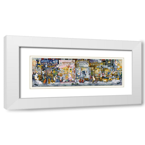 Antique Row White Modern Wood Framed Art Print with Double Matting by Bell, Bill