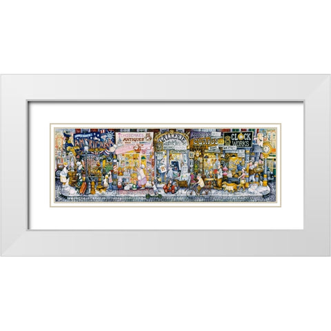 Antique Row White Modern Wood Framed Art Print with Double Matting by Bell, Bill