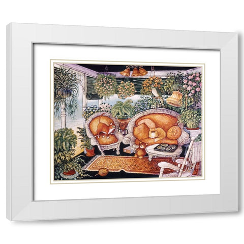 Wicker Porch White Modern Wood Framed Art Print with Double Matting by Bell, Bill