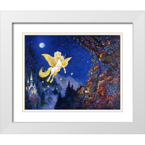 Flight Of Pegasus White Modern Wood Framed Art Print with Double Matting by Bell, Bill