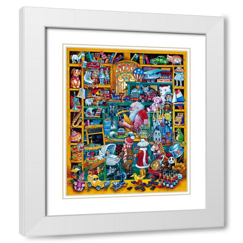 Toyman White Modern Wood Framed Art Print with Double Matting by Bell, Bill