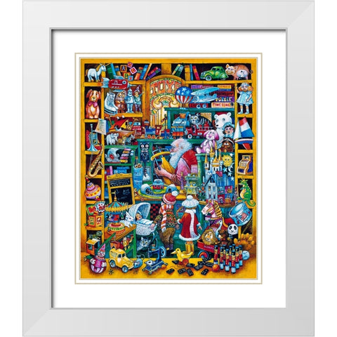 Toyman White Modern Wood Framed Art Print with Double Matting by Bell, Bill