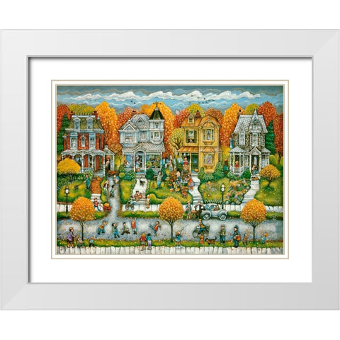 Tis Autumn  White Modern Wood Framed Art Print with Double Matting by Bell, Bill