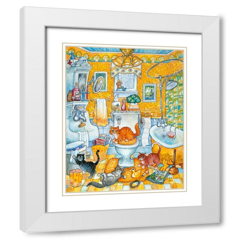 Mellow Yellow White Modern Wood Framed Art Print with Double Matting by Bell, Bill