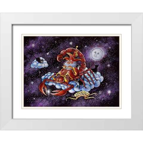 Scorpio White Modern Wood Framed Art Print with Double Matting by Bell, Bill