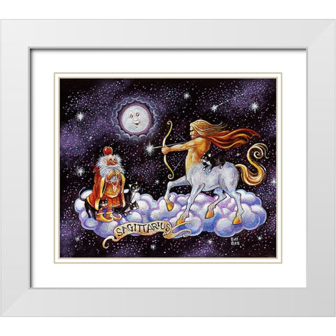 Sagittarius White Modern Wood Framed Art Print with Double Matting by Bell, Bill