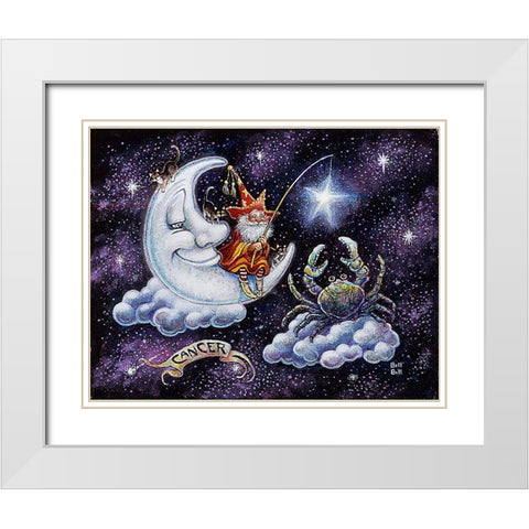 Cancer White Modern Wood Framed Art Print with Double Matting by Bell, Bill