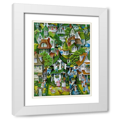 Suburban  White Modern Wood Framed Art Print with Double Matting by Bell, Bill