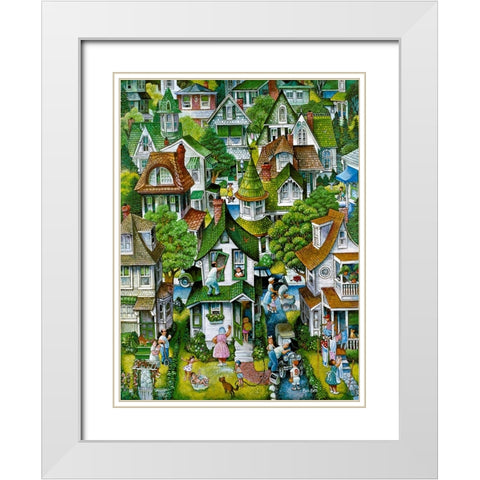 Suburban  White Modern Wood Framed Art Print with Double Matting by Bell, Bill
