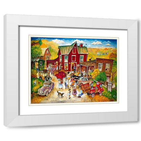 Auction White Modern Wood Framed Art Print with Double Matting by Bell, Bill