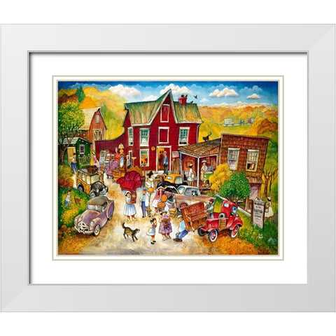 Auction White Modern Wood Framed Art Print with Double Matting by Bell, Bill